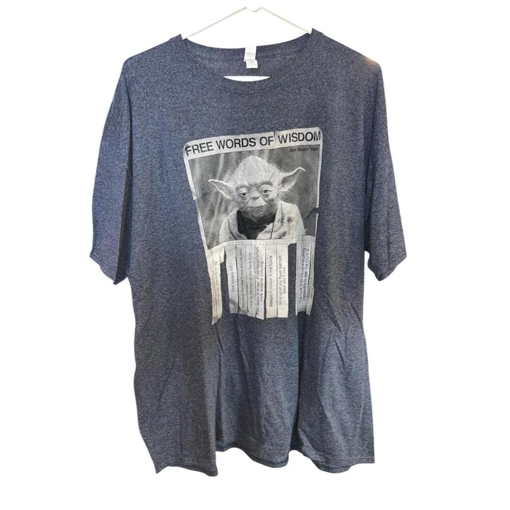 Jeezees Star Wars Yoda Free Words of Wisdom Graphic Tee Blue 2XL